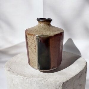 Rustic Ceramic Vase with Earthy Tones vintage. 3.5” high
